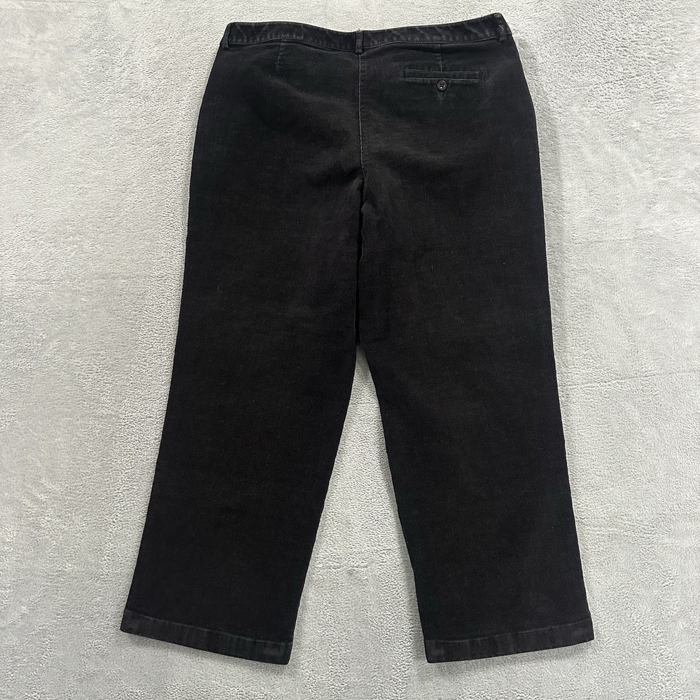 LL Bean Corduroy Pants Women's 18 x L27 Petite High Rise Favorite Fit Black - Picture 3 of 8